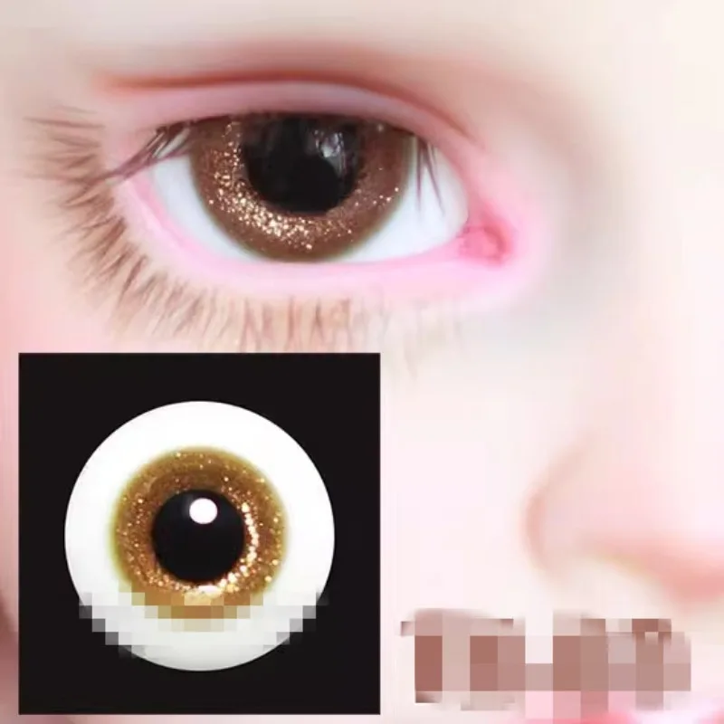 

Bjd Doll Eyes Yellow Layered Grain Glass Eyeball 1/6 1/4 SD.14mm 16mm Free Box Doll Accessories GA26