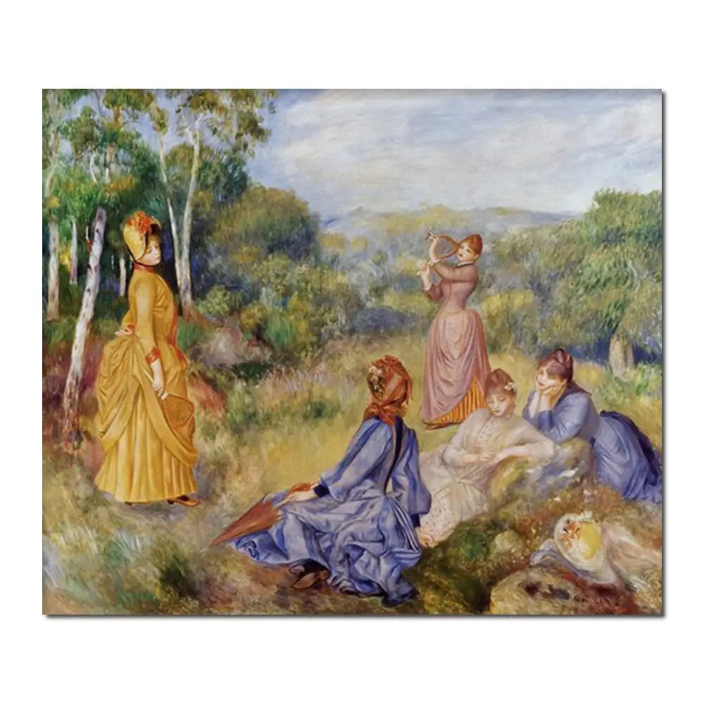 

art canvas reproductions Girls Playing Battledore and Shuttlecock-Pierre Auguste Renoir Handmade oil painting High quality