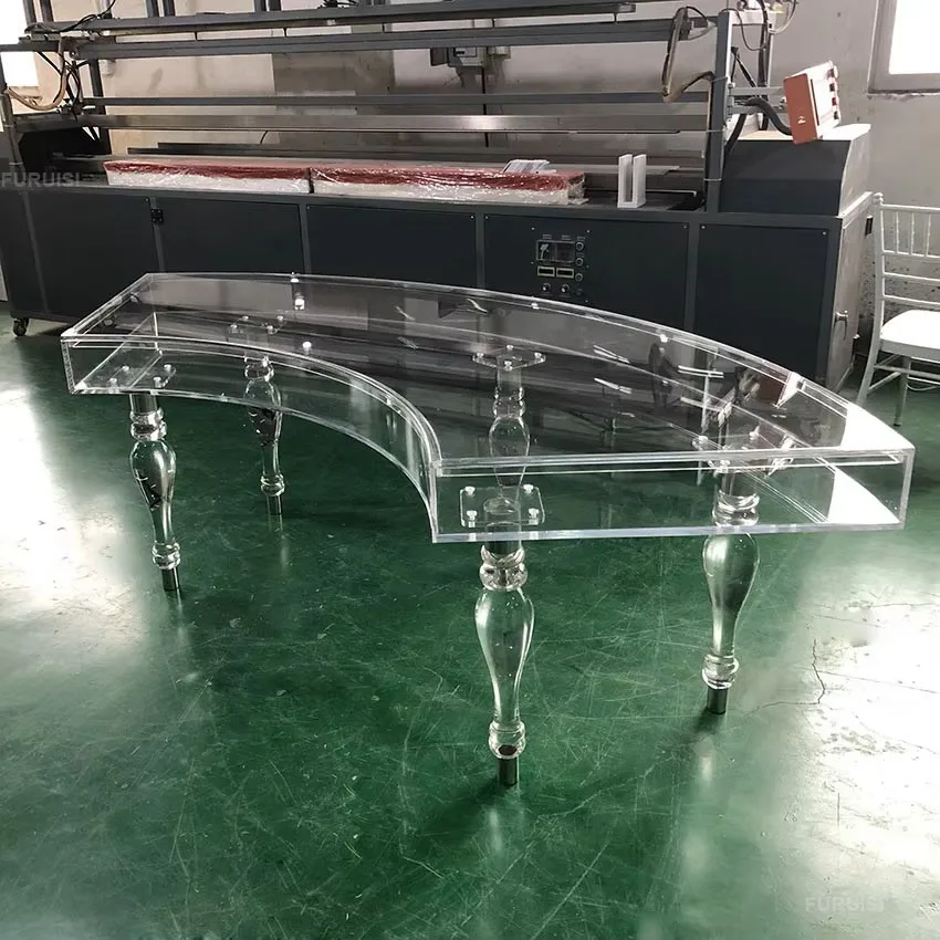 * Rectangle Acrylic Wedding Table Transparent Modern Pary Accent Dining Table for Event