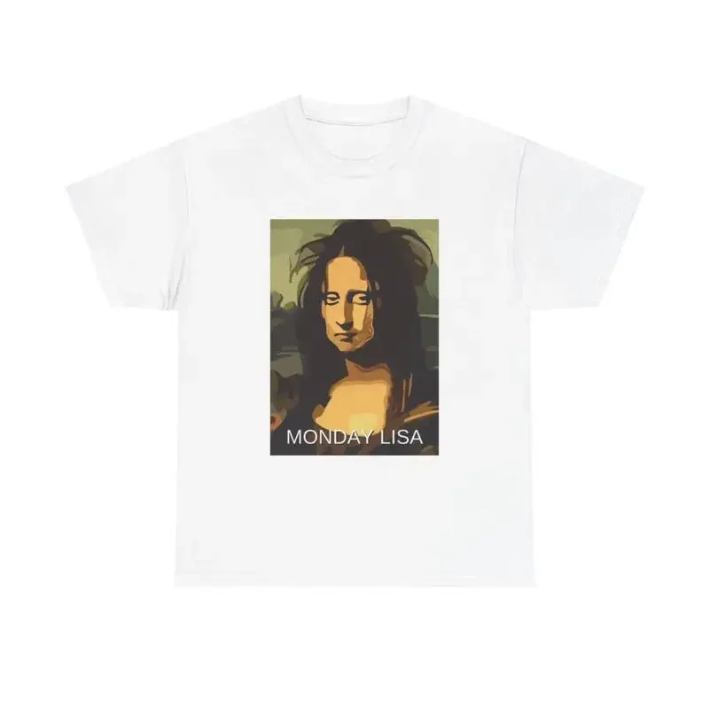 Monday Lisa Mona Painting Funny T Shirt Heavy Cotton