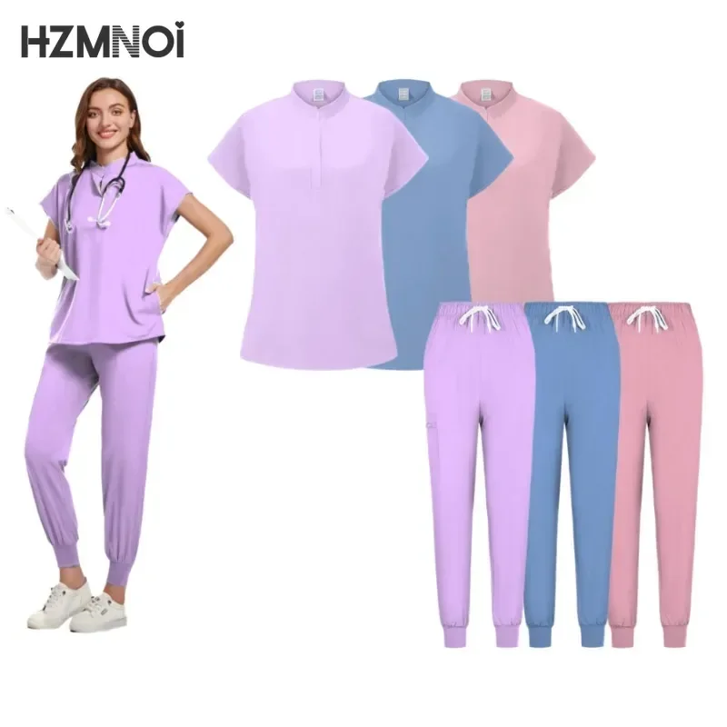 Multicolor Jogger z krótkim rękawem Spa laboratoryjna męska wysokiej jakości Slim Fit Stretch oddychająca odzież do szorowania kobiety peeling mundur medyczny