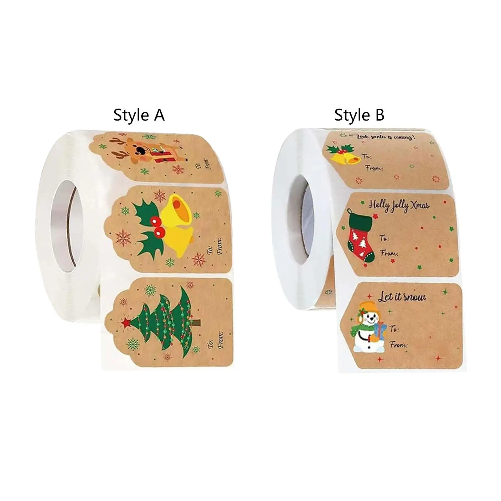 500x Christmas Labels Stickers DIY Paper Stickers for Party Holiday Birthday