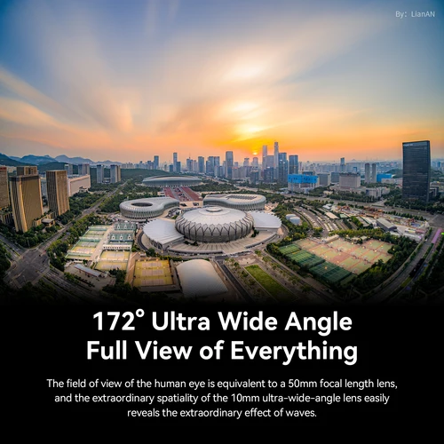 Imagen 2 del producto Lente de Cámara sin Espejo APS-C Gran Angular de Ojo de Pez Brightin Star de 10 mm F5.6 para M4/3 Canon EF-M Sony E Nikon Z Fuji XF