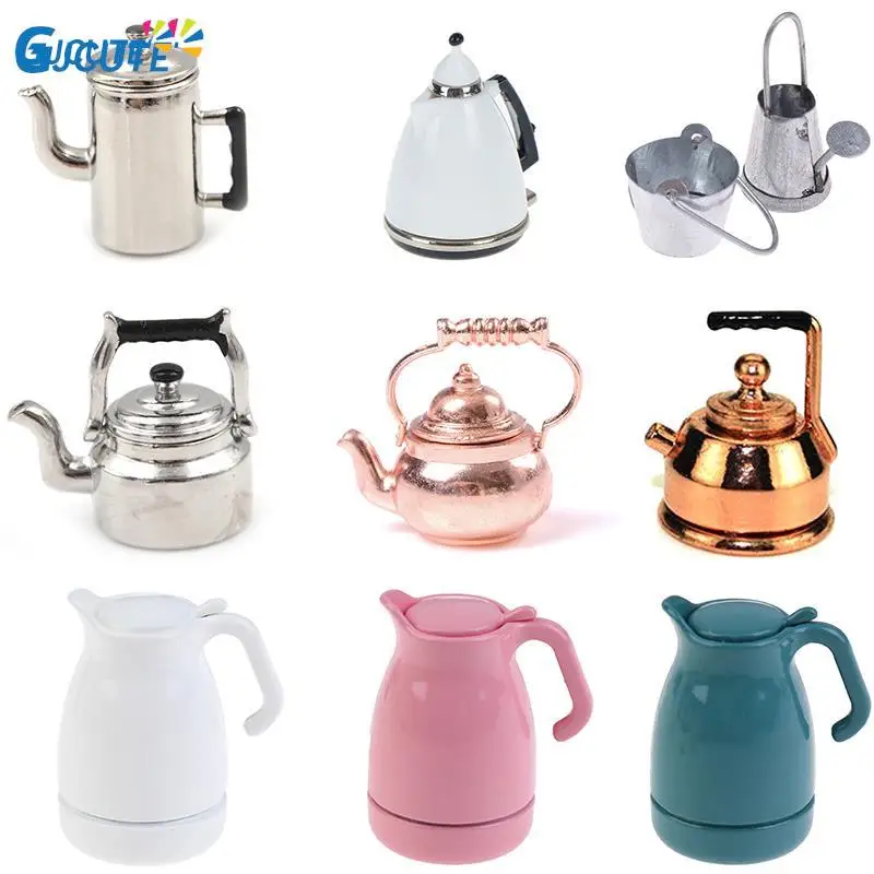 

1/12 Dollhouse Kettle Simulation Furniture Tea Pot Kitchen Model Furniture Toys for Doll House Miniature Accessories Decoration