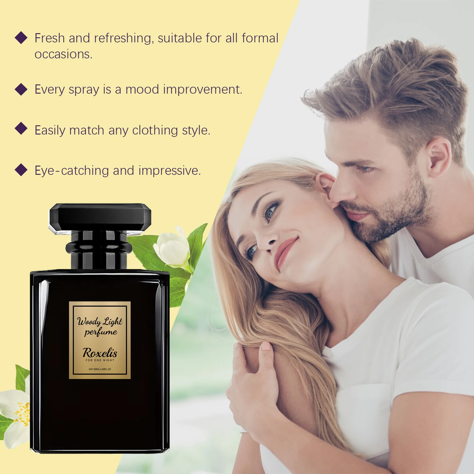 Roxelis Woodsy Eau de Cologne pour hommes Parfum frais et élégant longue durée Gentleman Premium Business Parfum portable