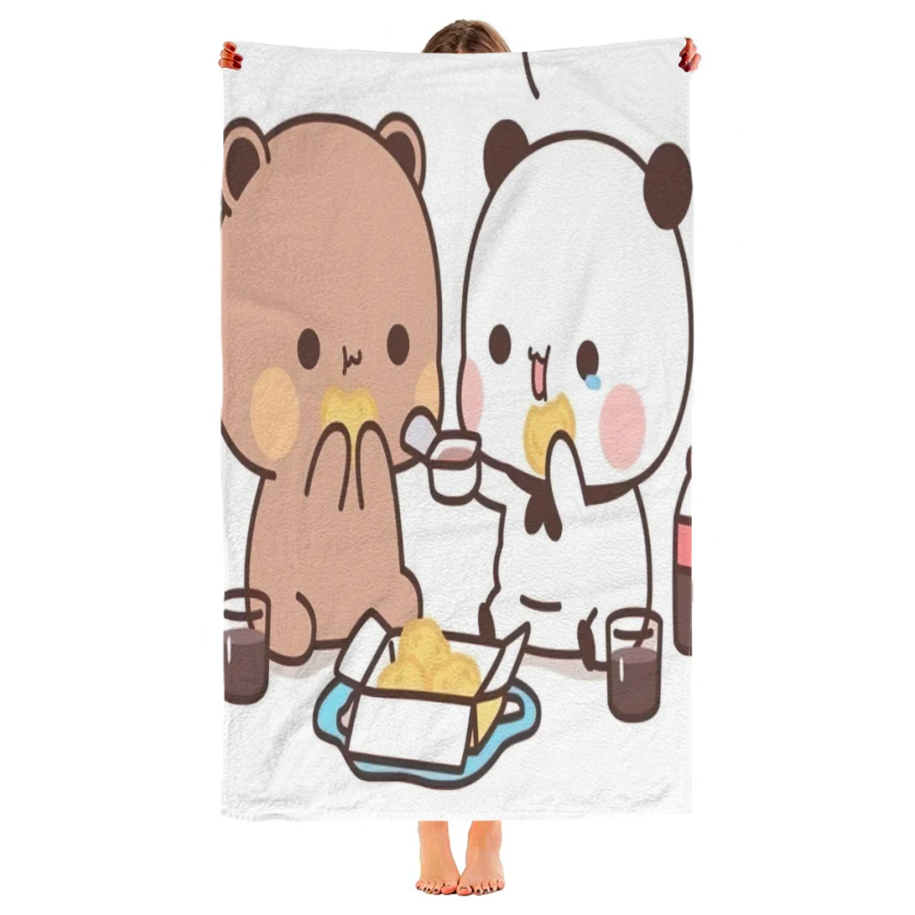 

Quick Drying Beach Towels Bubududu Bear Oversized 30x60inch Printing Towel Super Absorbent Pool Towel Blanket