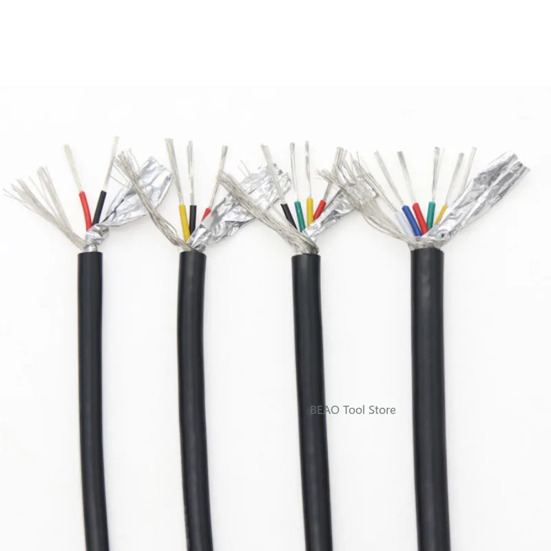 28 ~ 18AWG UL2464 سلك محمي 2 ~ 25 سلك محمي مزدوج الطبقة خط التحكم في الإشارة المضادة للتدخل