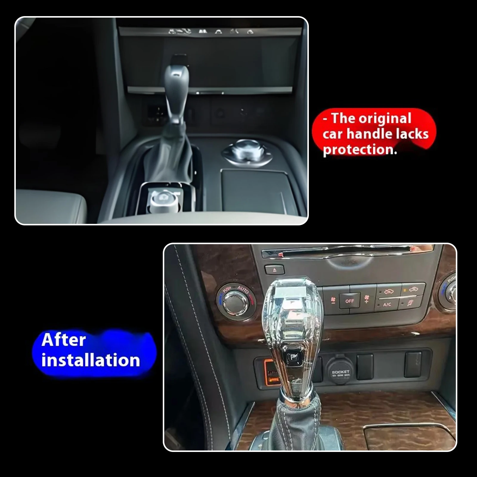 Upgrade to Car Crystal Handles For Nissan Patrol Y62 Infiniti QX80 2011-2019 Accessories Automatic Gearbox Gear Shift Joystick