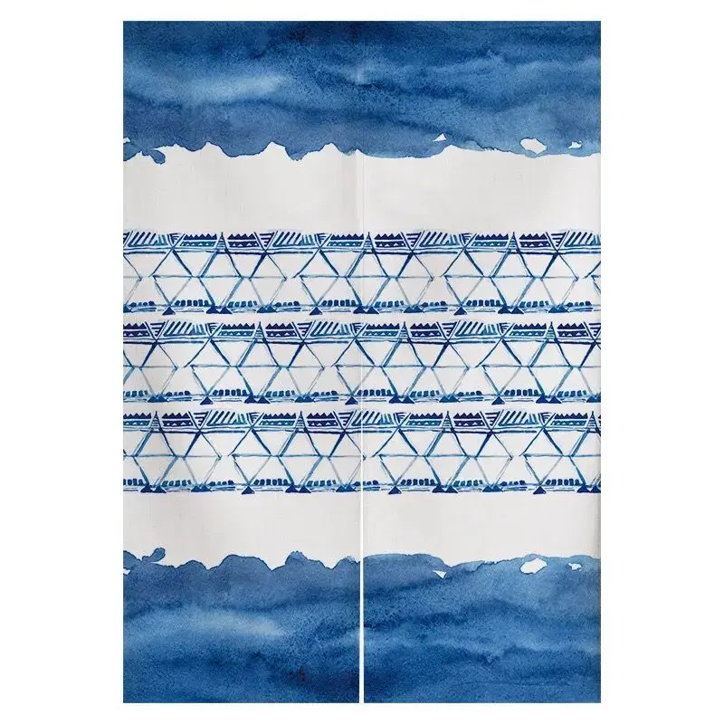 Indigo Japanese Door Curtain Shibori Tie Dye Pattern Doorway Curtains Household Toilet Partition Curtain Home Kitchen Decoration