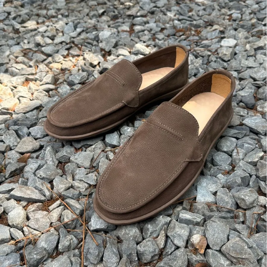 

Летние дышащие мужские лоферы из воловьей кожи, мужская обувь для вождения на мягкой подошве, повседневная обувь