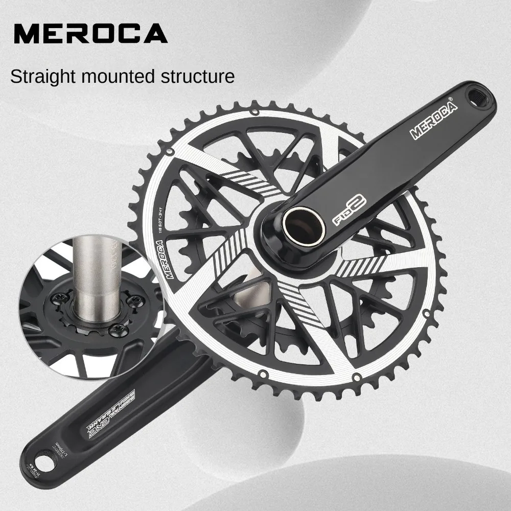 

New MEROCA Road Bike Crankset 9/10/11 Speed Aluminum Alloy Bicycle Crank Direct-Mounted 170mm Bike Accessories