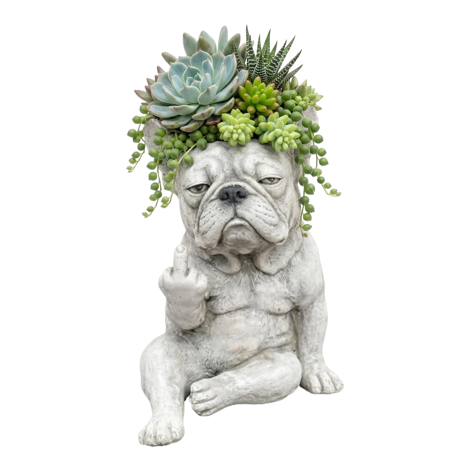 Resin Dog Sculpture Succulent Pots Funny Creative Dog Flower Pot Unique Creative for Indoor Office Outdoor Balcony Yard Lawn