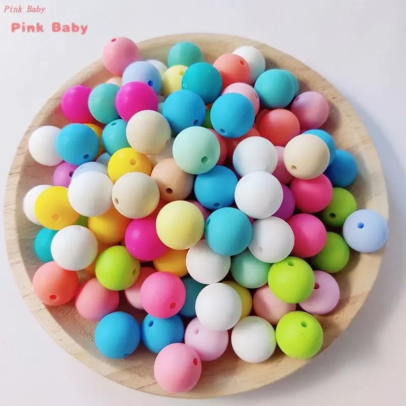 500Pcs Silicone Beads 12mm Round Perle Baby Teething Beads For Jewelry Making Pacifier Chain Oral Care Chew Baby Accessories