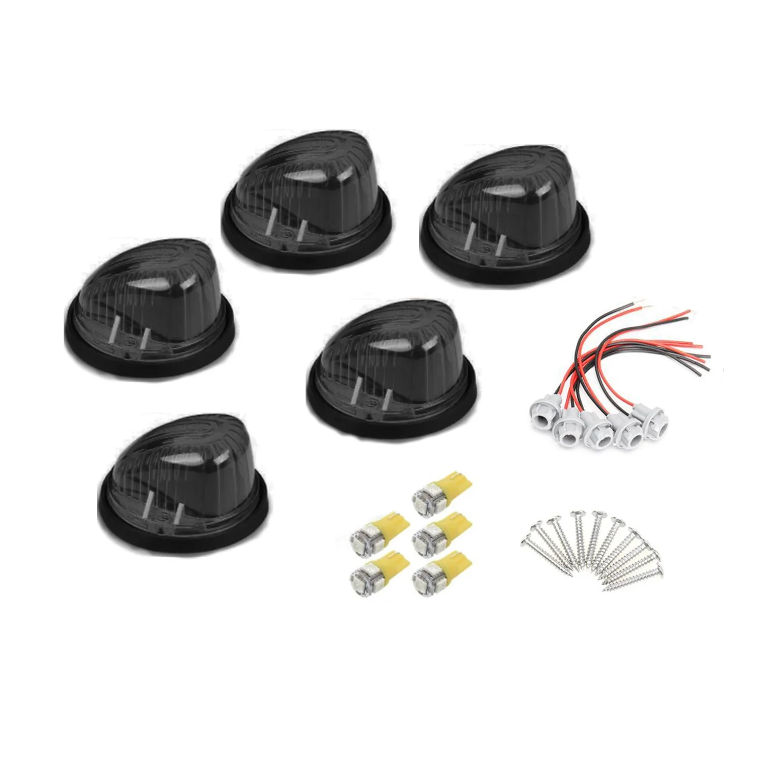 5pcs Cab Roof Top Marker Clearance Running Lights Fit For Chevrolet GMC C K Series 1973-1981 1982 1983 1984 1985 1986 1987