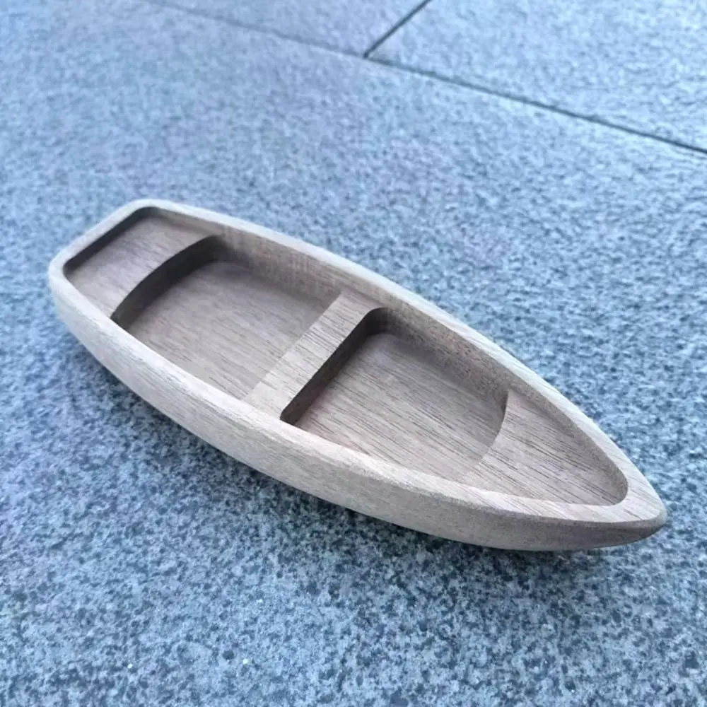 

Ocean Landscape Wooden Boat Model Vintage Decor Mini Canoe Fishing Boat Decor Handcrafts Miniatures Boat Model Ornaments