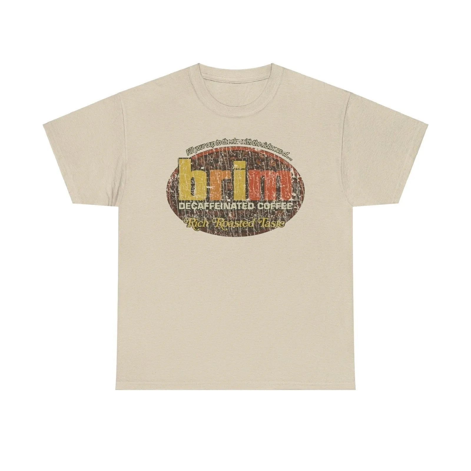 Camiseta con logo nostálgico de café descafeinado de ala