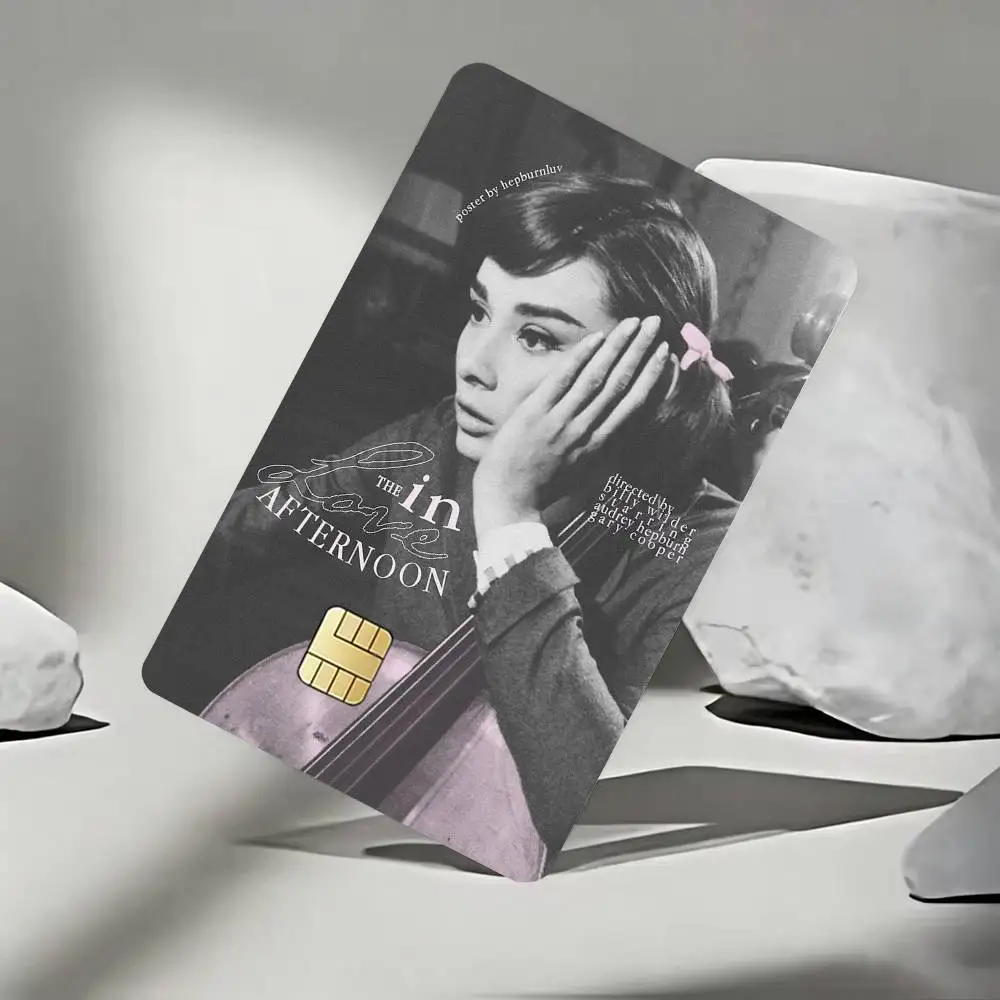 A-Audrey H-Hepburn Credit Card Skin Stickers For VISA Bank Bus Metro Access Card Protective Film Cover Sticker