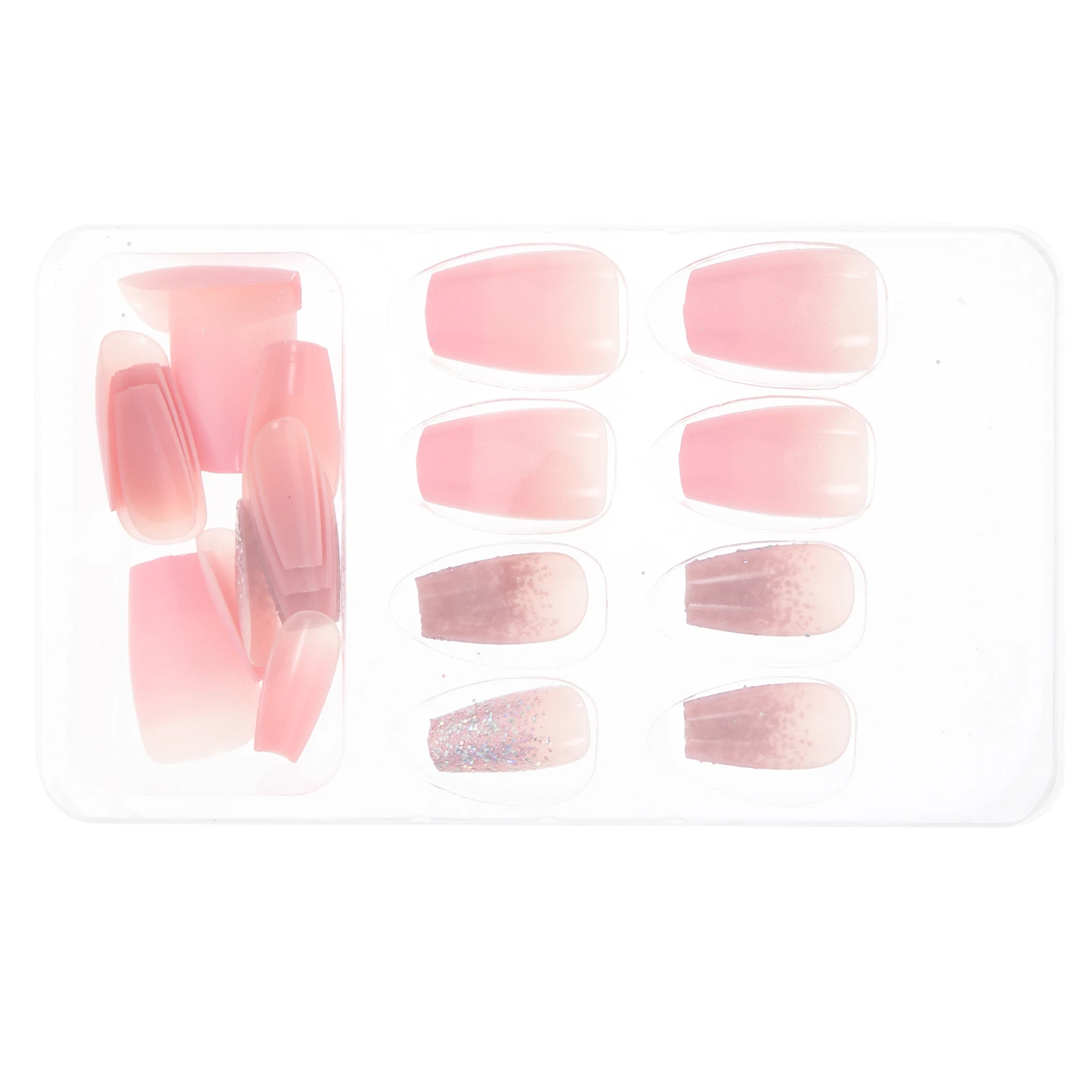 

24pcs Women Press Medium Short Fake Nail Tips Decorative Glue On Manicure Diy Kit For Home Use Fake Nails For