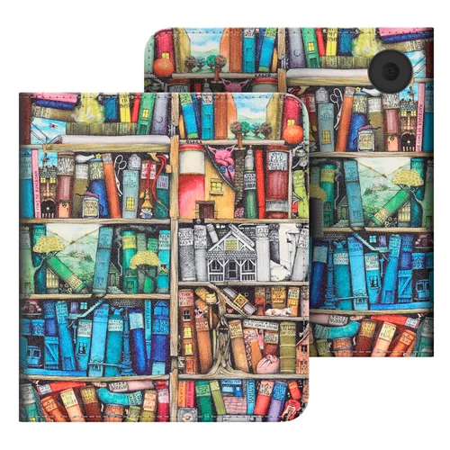 Para KOBO Libra Color/Libra 2/Libra H2O Funda con correa de mano soporte ranura para tarjeta Funda de cuero de 7 pulgadas Ebook N428 N418 N873 Funda