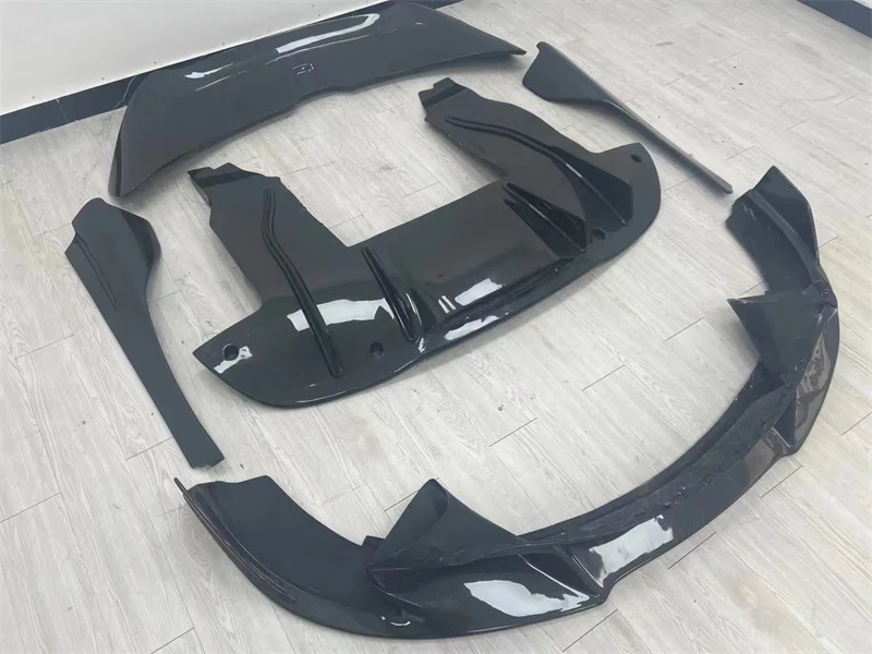 For the McLaren 720s Spider body kit V-style carbon fiber front bumper edge side skirts rear diffuser rear spoiler