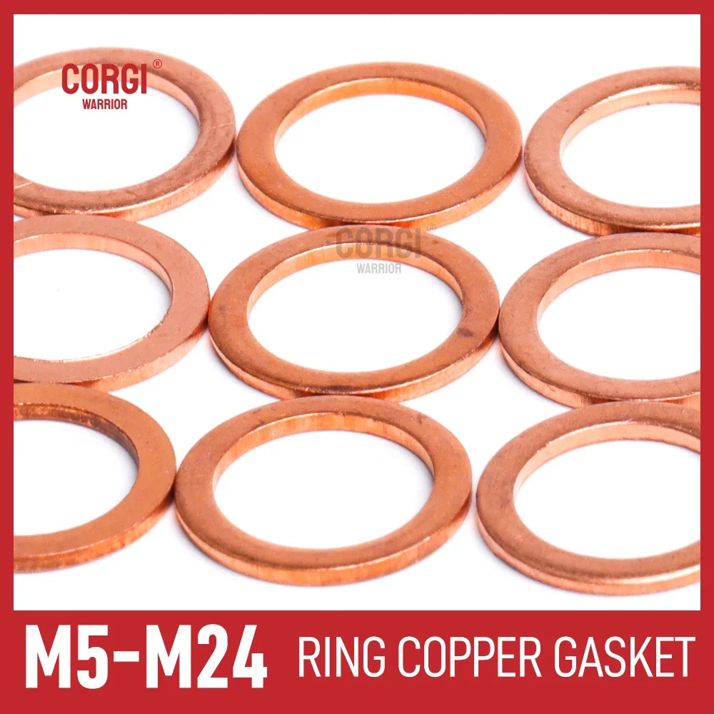 24 Sizes Brass Flat Lock Washers Metric M5 M6 M8 M10 M12 M14 M16 M18 M20 M22 M24 Metal Gasket Sealing Ring Washers Pieces 8-40