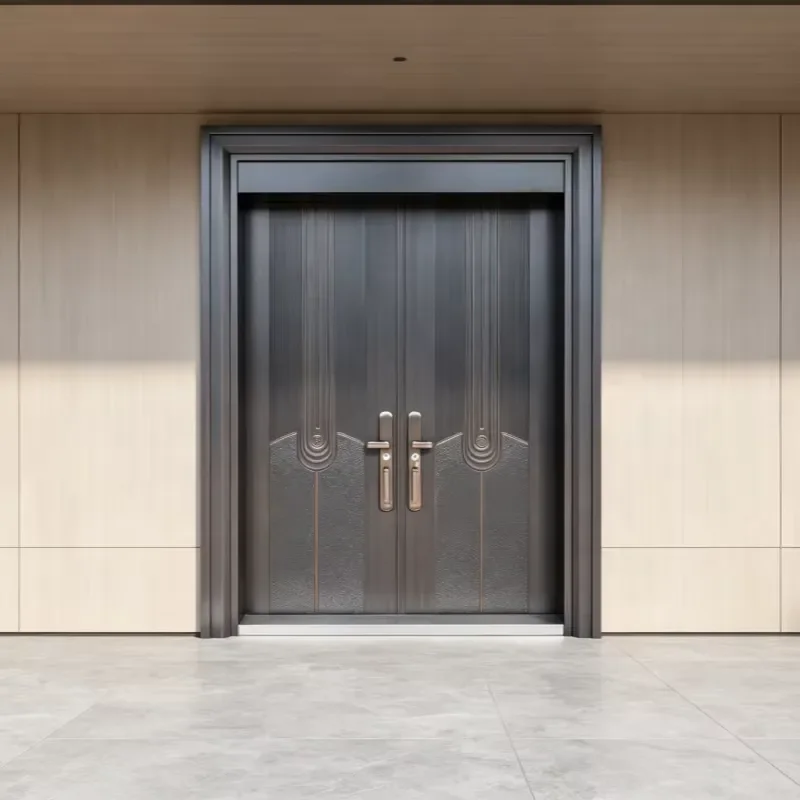 Modern Aluminum Entrance Door Customized Exterior Front Entry Door for Villa Apartment & Outdoor Use with Security Features