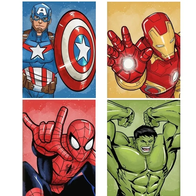 Canvas Painting Wall Art Mural Pictures Boys Room Decor, Spider-Man Iron Man Captain America Hulk Marvel Avengers Canvas Pain