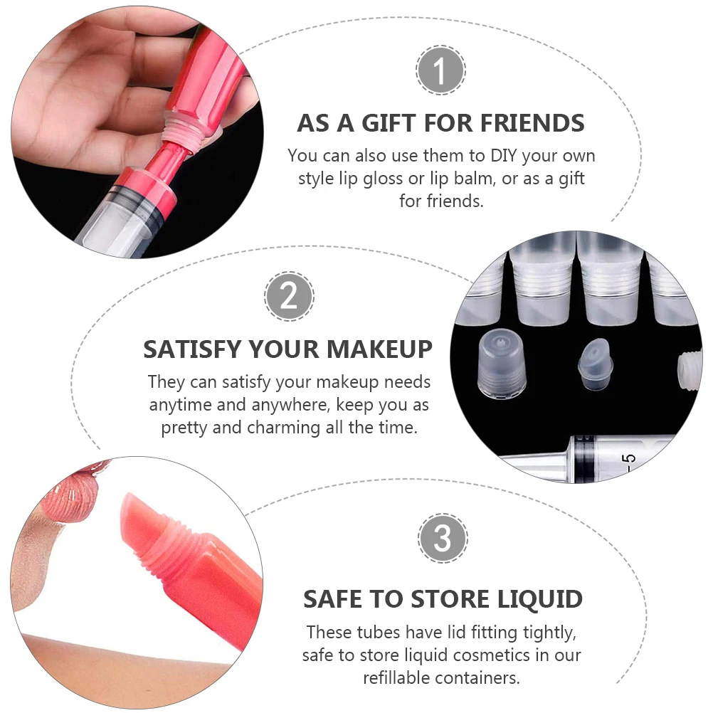

25pcs Lip Gloss Empty Tubes Set Containers DIY Traveling Refillable PVC PP Suitable For Any Outdoor Activities