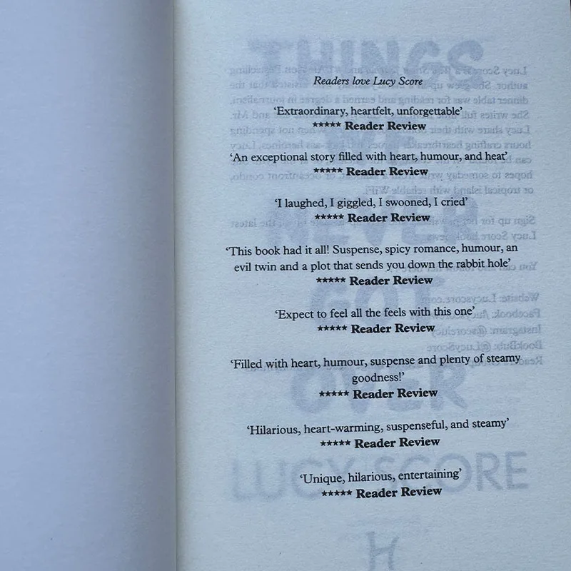 Things We Never Got Over by Lucy Score Paperback Book in English