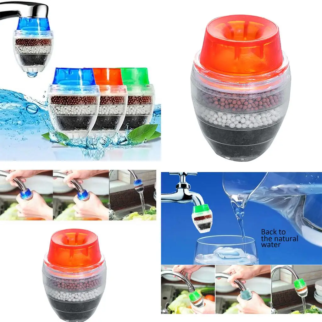 1pc Water Filter 5-layer Tap Nozzle Bathroom Filter Anti-splash Sprayer