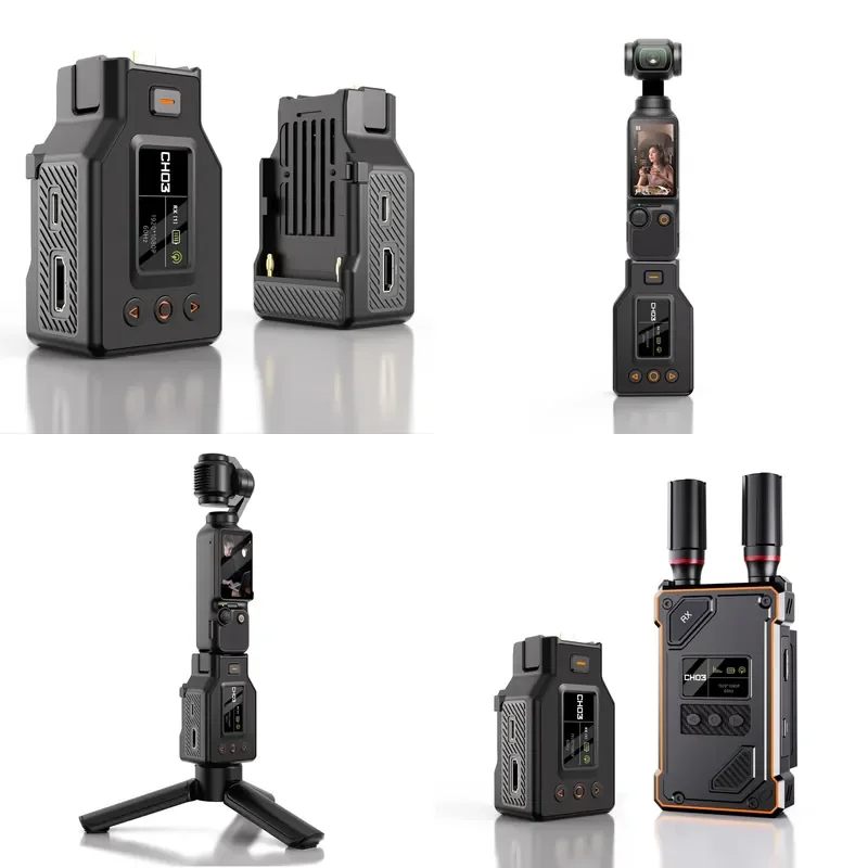 FJGEAR Wireless Transmitter Receiver 500M Range 1080P HDTV Battery-Powered for OBS Live Streaming Compatible Pocket 3