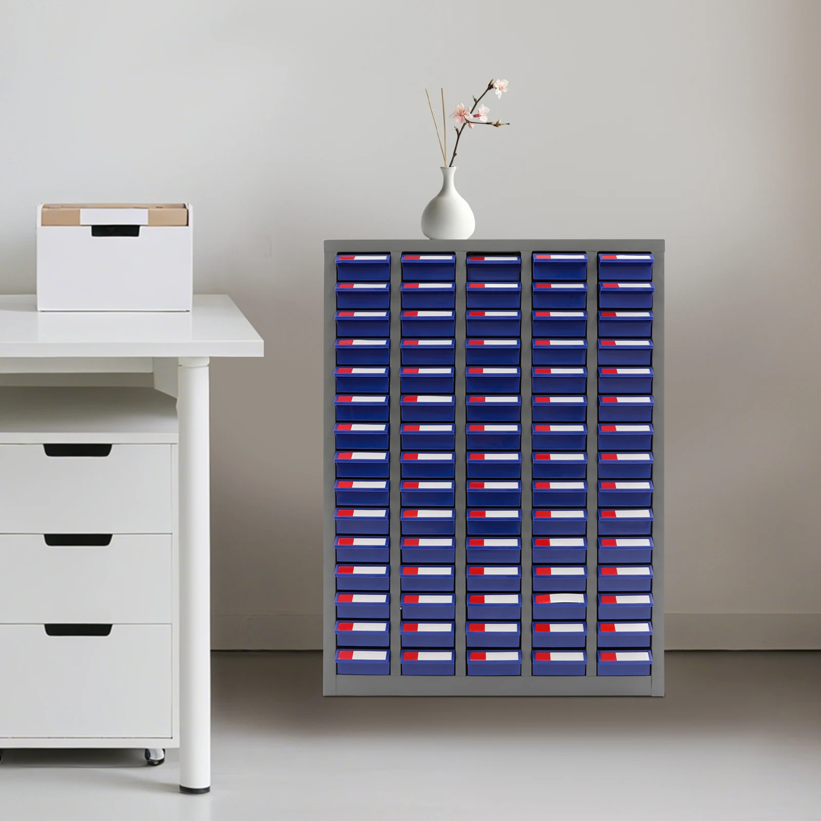 

75 Drawer Parts Organizer Tool Cabinet Blue Heavy Duty Steel Storage Box for Garage Office Workshop