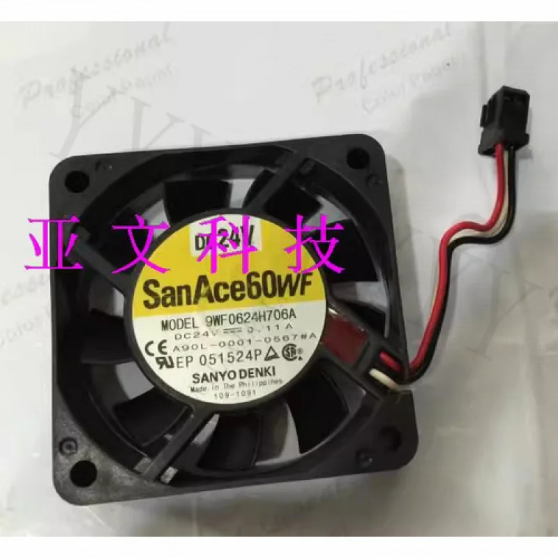 

Y+ ДЛЯ SANACE60WF A90L-0001-0567 # A 9WF0624H706A DC24V 0.11A 3-проводной вентилятор охлаждения