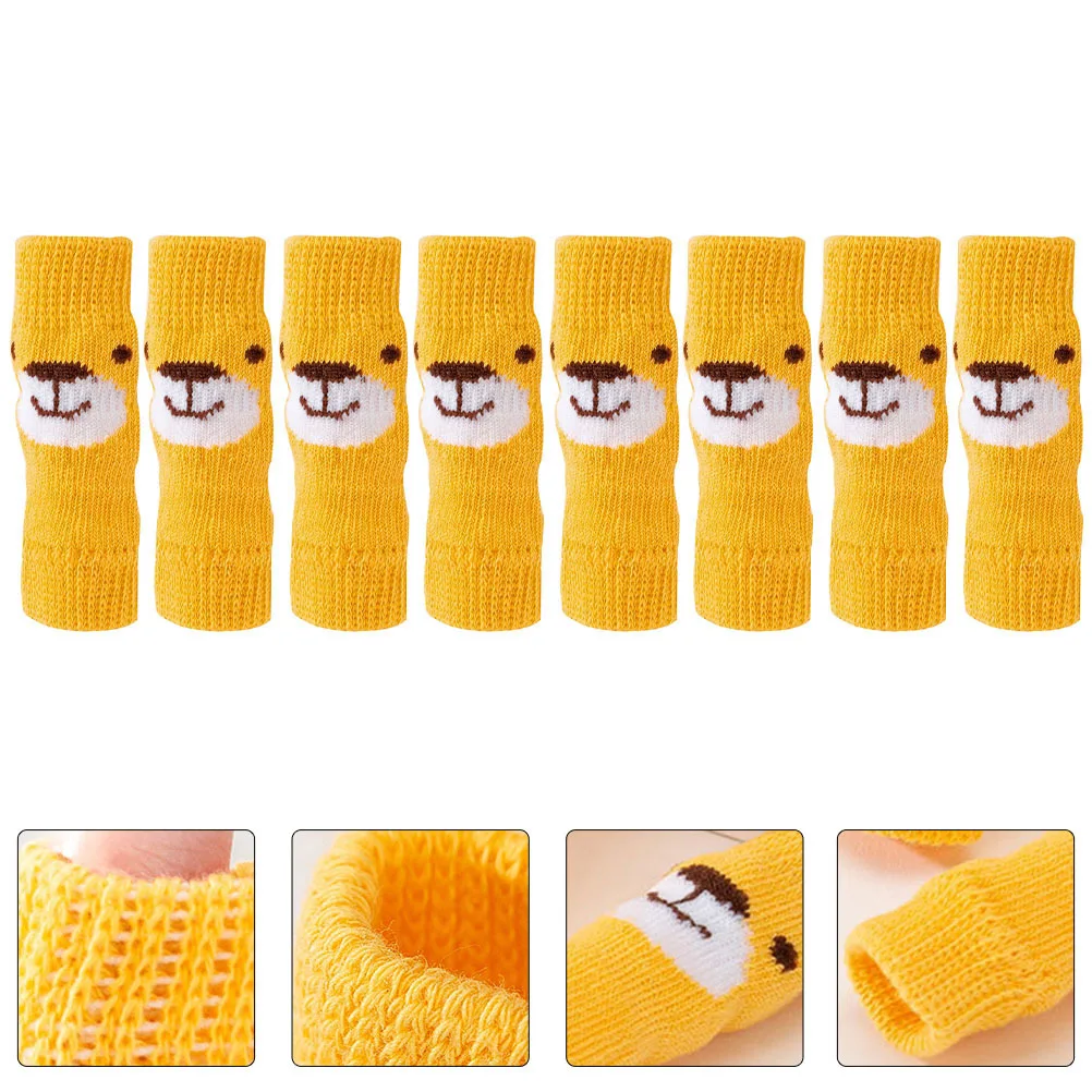 

2Sets Puppy Socks Stylish Dog Leg Warmers with Anti-Slip Design Washable Pet Leg Sleeves for Snow Cold Protection Yellow