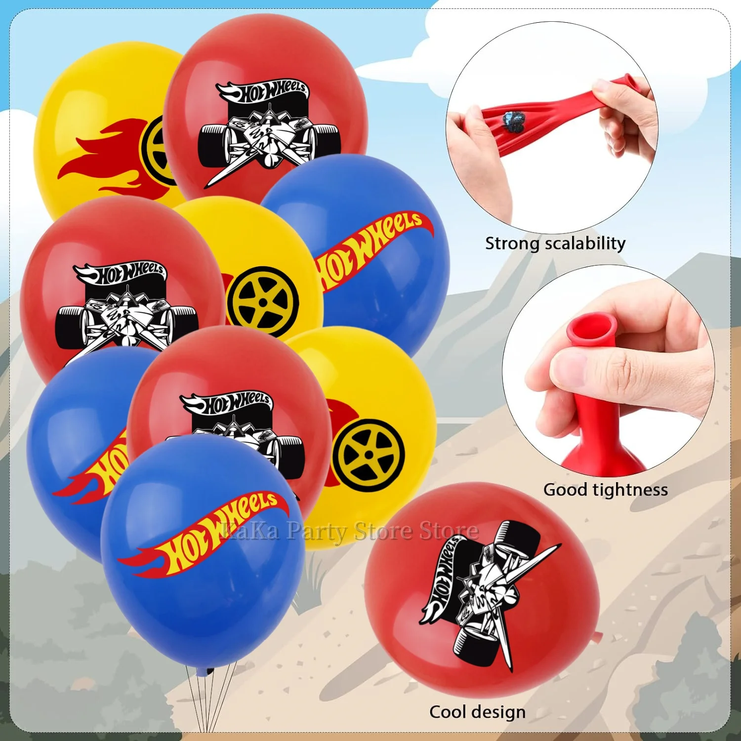 Hot Wheels Balloons Racing Car Birthday Decor Hot Wheels Latex Balloon Baby Shower Boy Party Favors Cartoon Off-road Vehicle