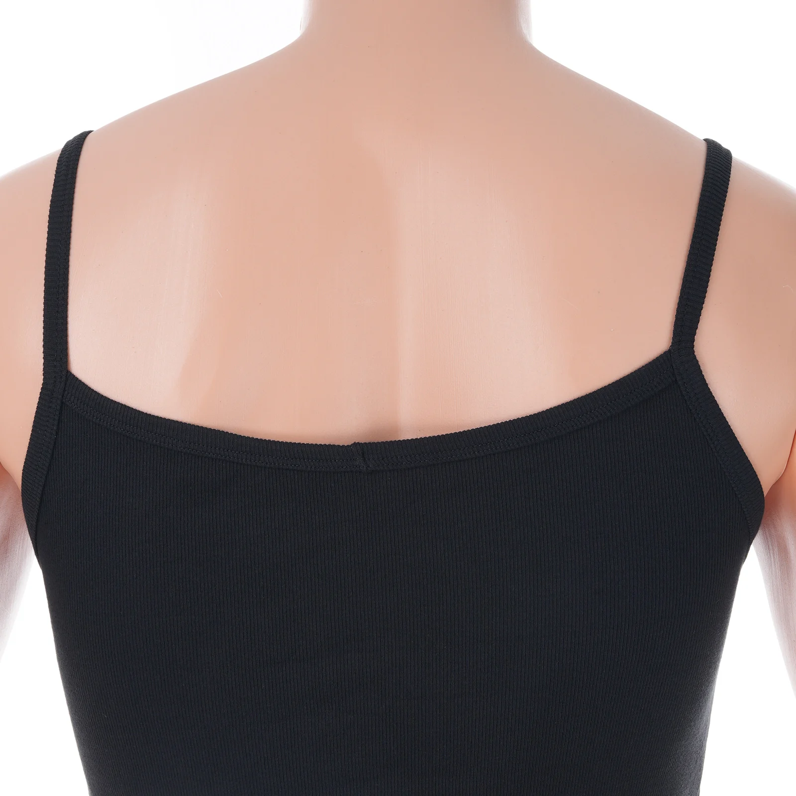 Geripptes Crop-Slip-Tanktop für Herren, Slim Fit, Spaghettiträger, ärmellose Weste, dehnbar, kurz, für den täglichen Gebrauch im Sommer, Fitness-Unterhemd – Detail 14