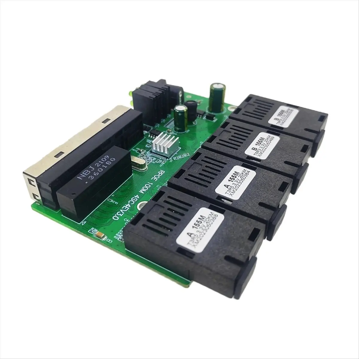 A64I 100M Commutateur Fibre Optique Fast Ethernet Reverse POE 4F4E Sortie 12V Convertisseur de Média Optique Ethernet SC PCBA Placa Metro Board
