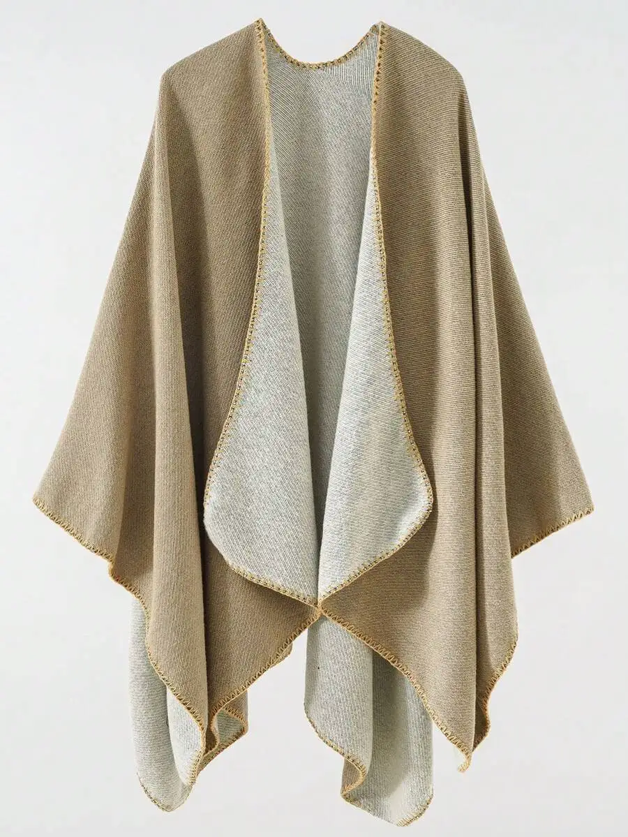 

Women Reversible Ombre Solid Poncho Scarf Casual Warm Outdoor Autumn Winter