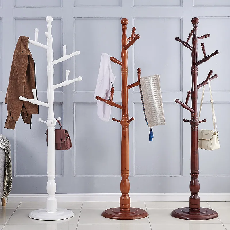 

Hanger floor tree-shaped bedroom Internet celebrity light luxury simple modern floor-to-ceiling solid wood coat rack hanger