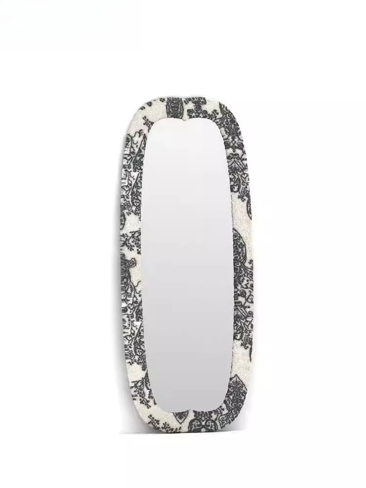 Environmentally friendly fur material design sense floor mirror full-length mirror