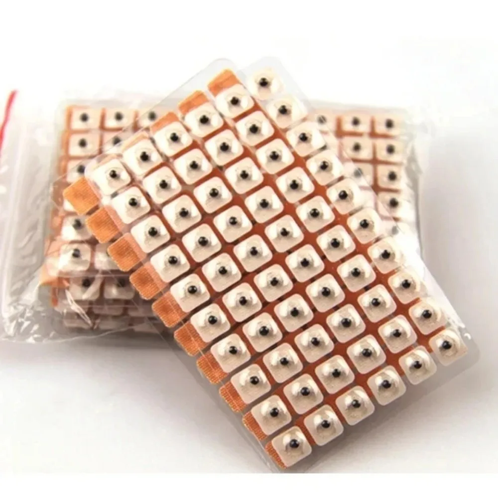 600Pcs Magnetic Beads Cowherb Seed Ear Stickers Plated Seeds Stress Relief Ear Point Stickers Bean Seeds Support Sleep