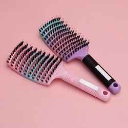 Barber Hair Brush Scalp Massage Comb Women Nylon Pig Sideburns Wet Curly Hair Brush for Salon Hairdressing Styling Tools 