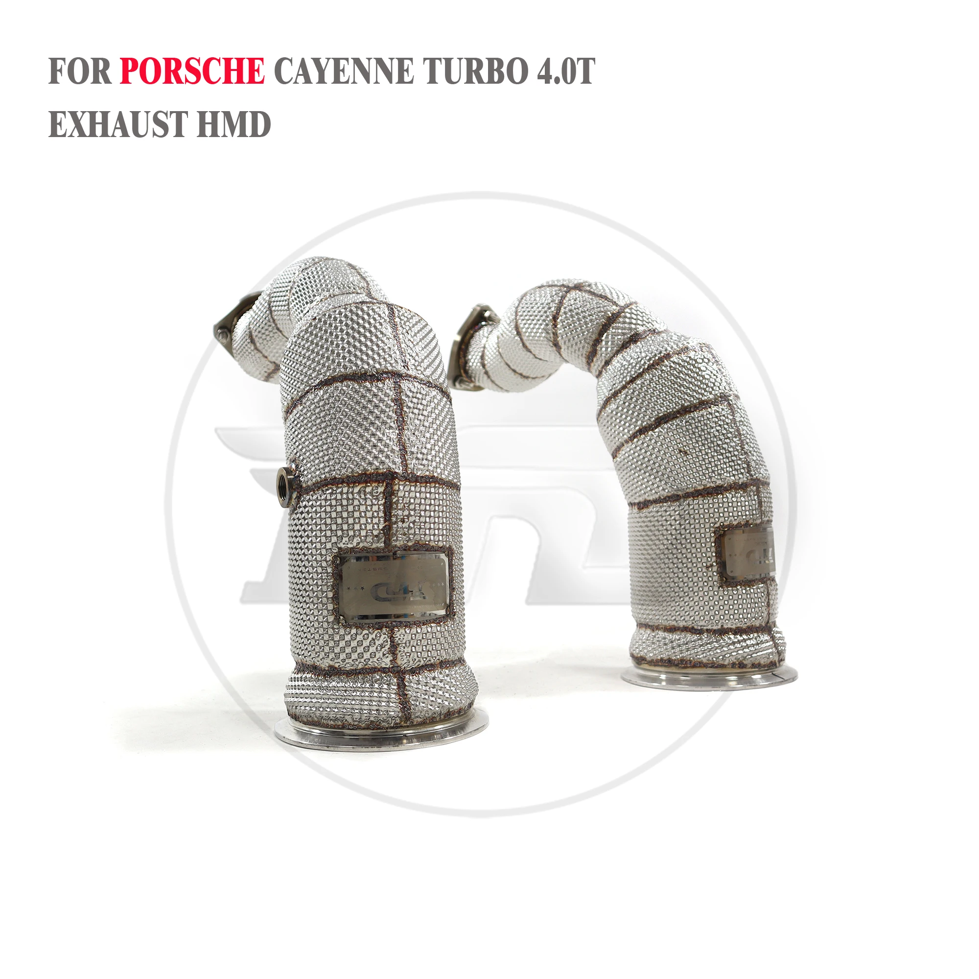 HMD Hot sale Exhaust System High Flow Performance Downpipe for Porsche Cayenne Turbo 4.0T Without OPF Heat Shield Racing Pipe - Image 4