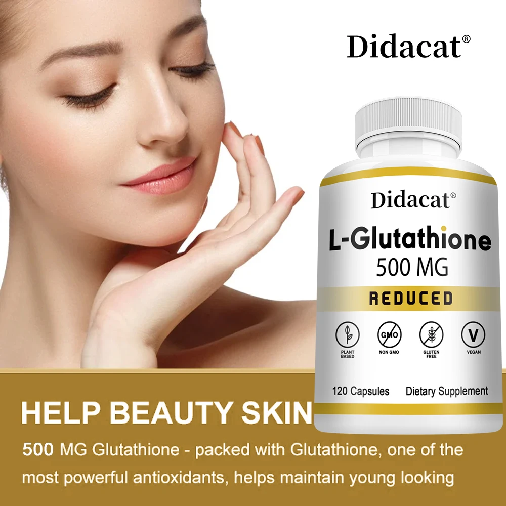 Glutathion-Ergänzungsmittel, L-Glutathion (reduziert), 500 mg, Antioxidans, Leberdetox, Anti-Aging, Verdauungs- und Immungesundheit