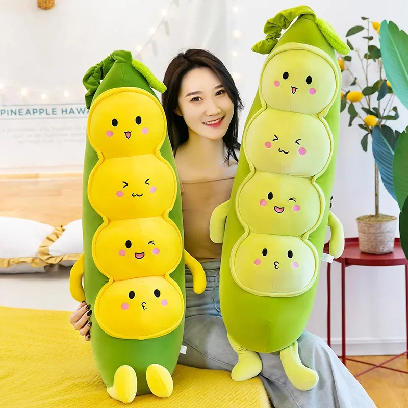 Pea Pattern Kawaii Pillow Plush Pillow Cute Pillow Giant Pillow Cute Throw Pillow Soft Long Pillow Sofa Bed Accessories