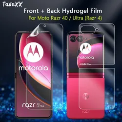 2 w1 przedni/tylny ochraniacz ekranu do Moto Razr 40 Razr 4 Plus 2023 Ultra przejrzysty Slim Soft repair Hydrogel Film-nie szkło