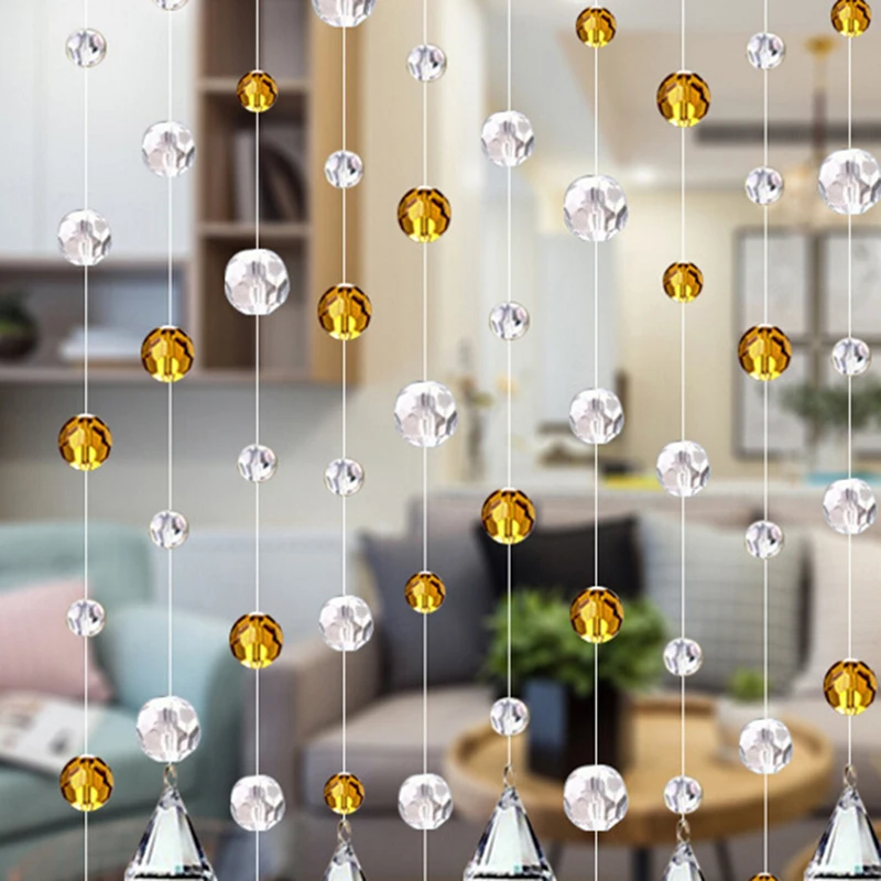 Crystal Glass Bead Curtain European Living Room Bedroom Crystal Bead Curtain Wedding Festival Party Crystal Beads Decor Curtain