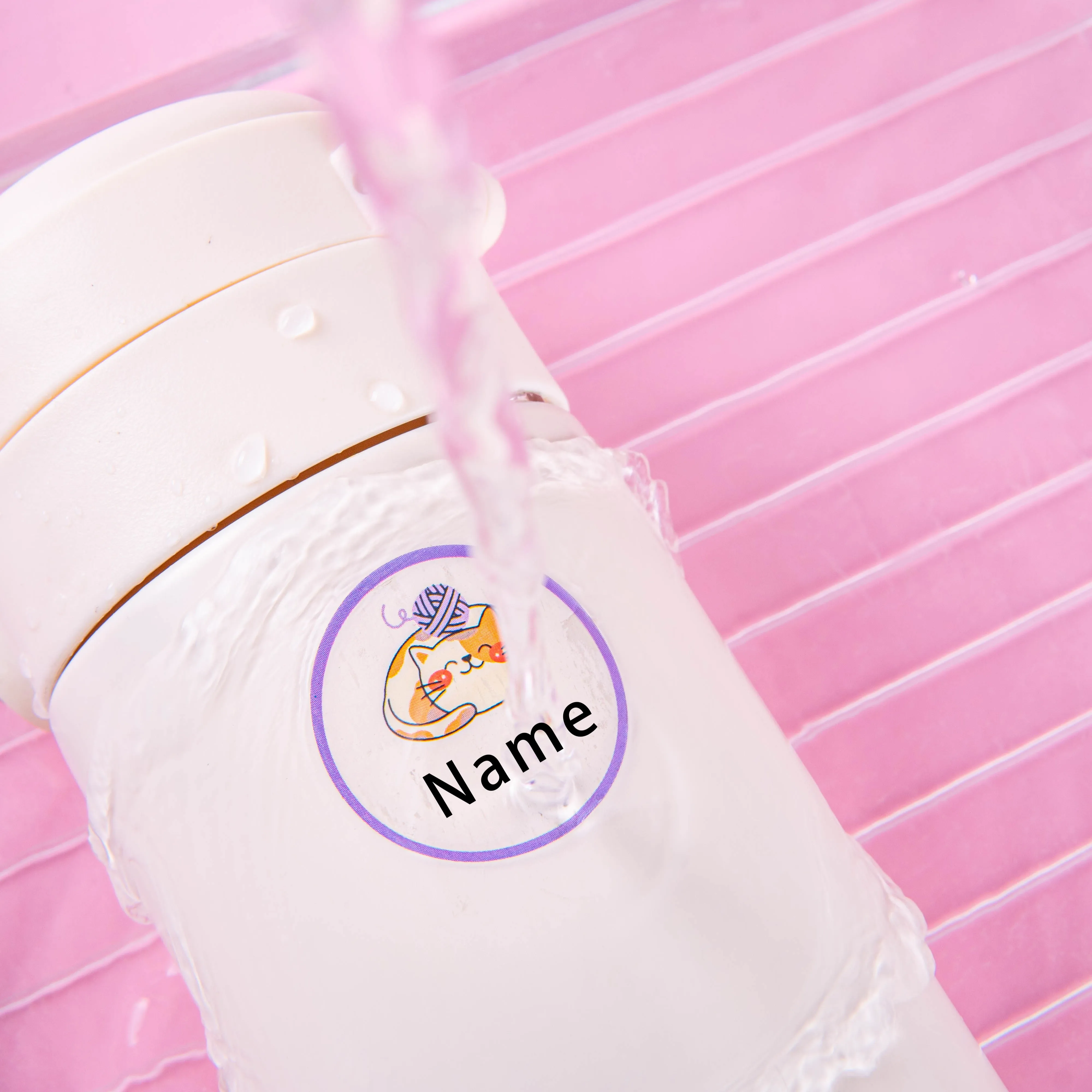 Pegatinas de nombre impermeables ecológicas personalizadas, diseños de animales, etiquetas duraderas de papelería escolar para niños y etiquetas de regalo para estudiantes