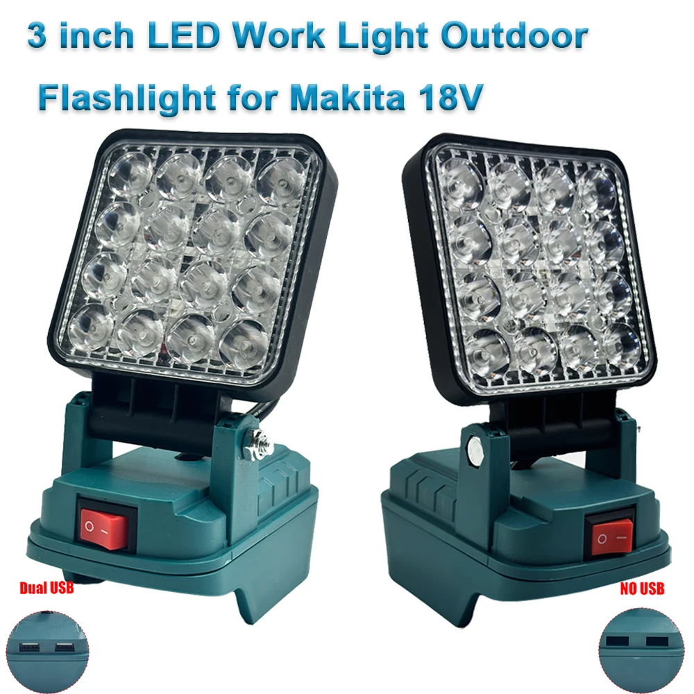 

LED Work Light Outdoor Flashlight Dual USB/No USB Ports, Waterproof Emergency Lantern for Camping Maintenance Construction Site