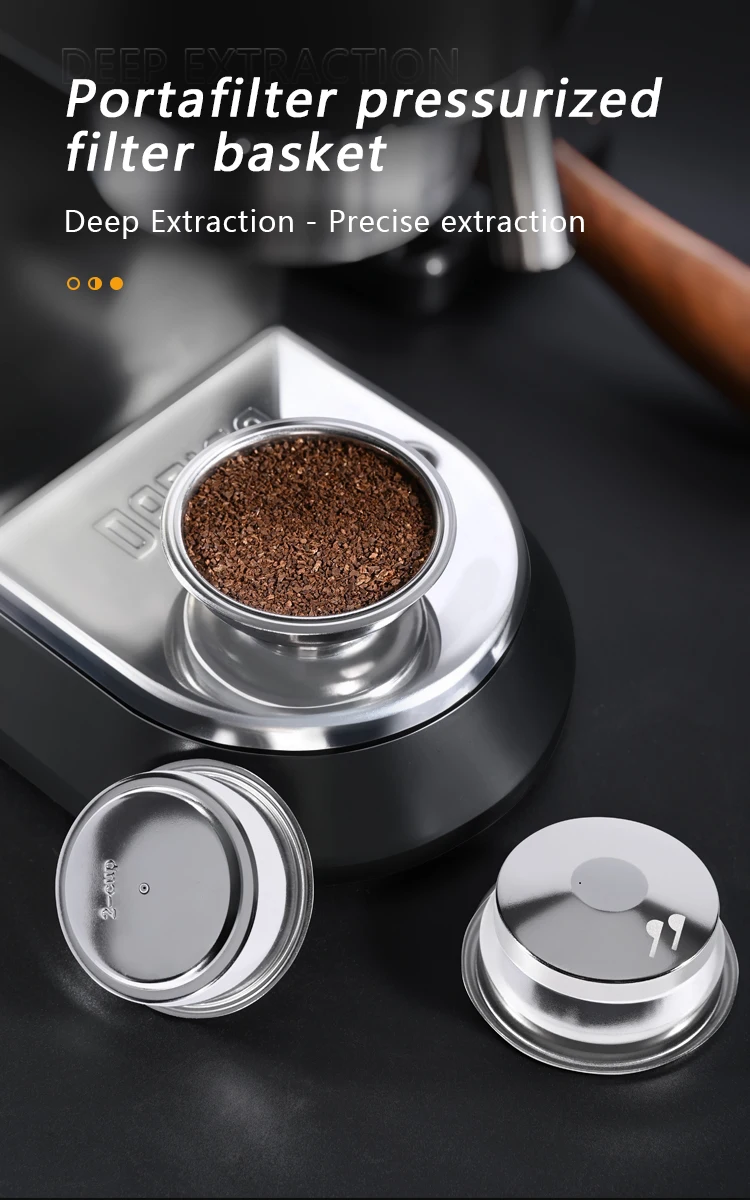 51MM/54MM/58MM Druckbeaufschlagter 1-Loch Kaffeefilterkorb für Einzel-/Doppelportionen, Passend für Edelstahl-Siebträger, Espresso-Kaffeezubehör – Detail 4